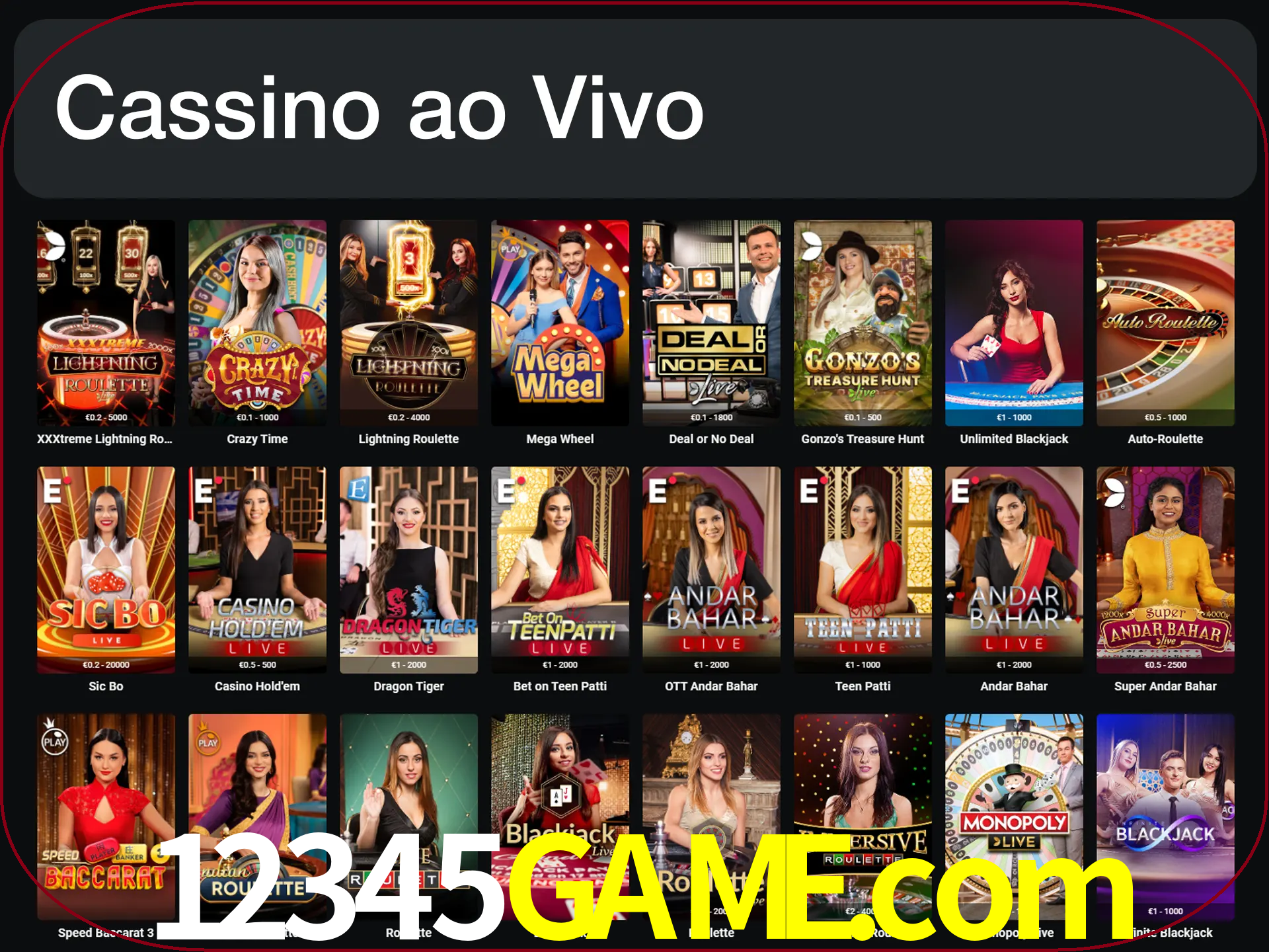 Jogue jogos de cassino com um verdadeiro dealer.