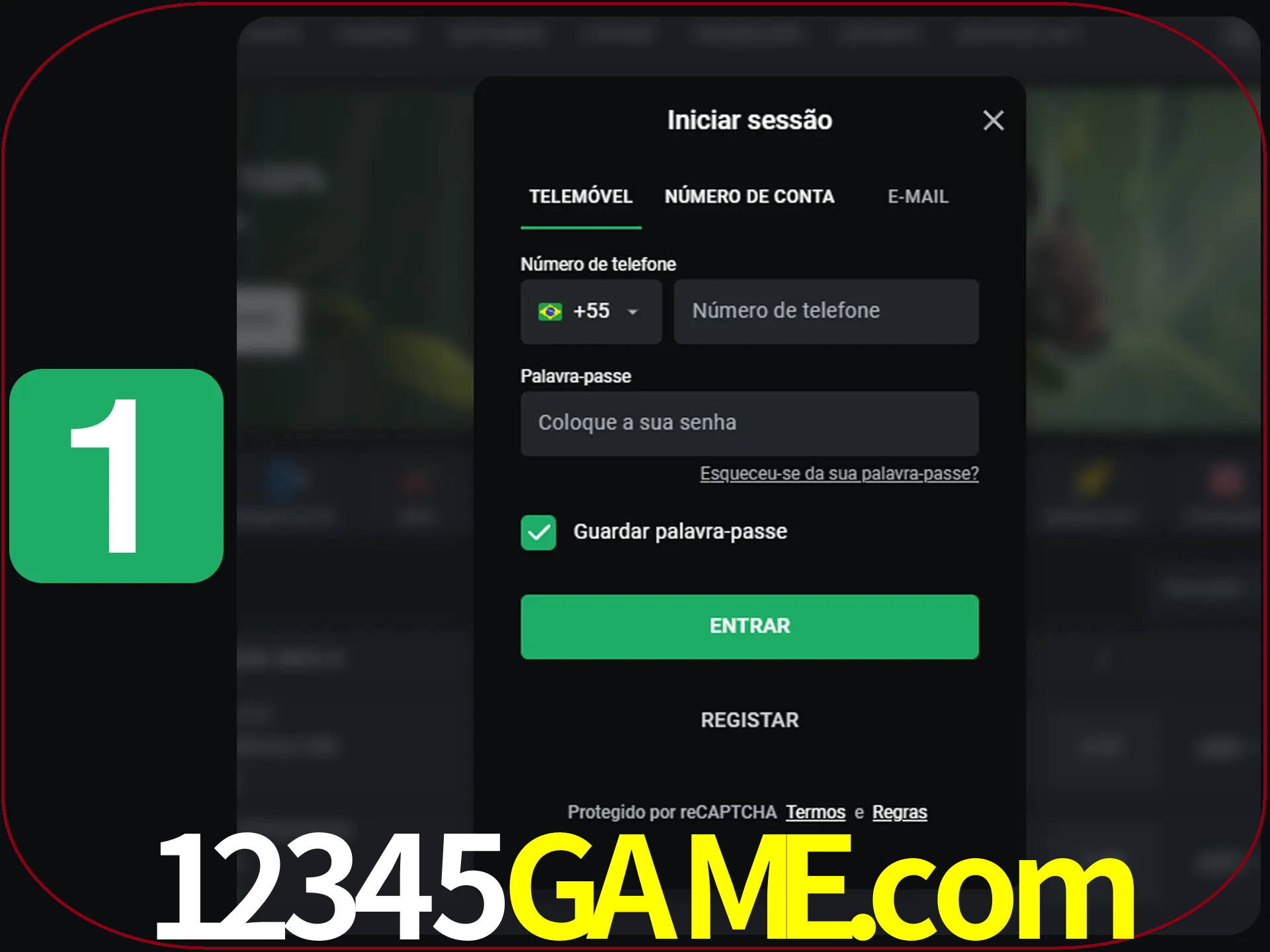 Clique no botão Entrar.